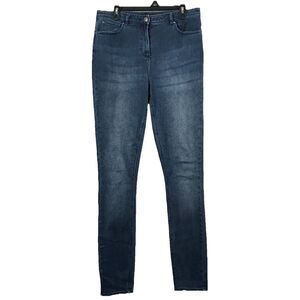 Long Tall Sally LTS US 12 UK 16 Skinny Jeans Blue Dark Wash Whiskered Casual